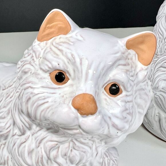 Vintage 1980's House of Lloyd Terracotta White Cats Kittens Figurines Set of 2‎ - Picture 9 of 14